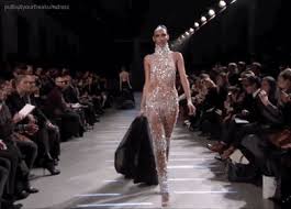 Welcome To The Dollhouse Pulloutyourfreakumdress Cora Emmanuel At Silver Sparkly Runway Gif Glamour Fashion Model