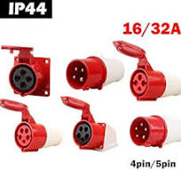 Industrial Plug, Industrial Socket Electric Plugs IP44 Waterproof Power  Connecting Industrial Plug Socket(4Pin 32A 124Socket) - Amazon.com
