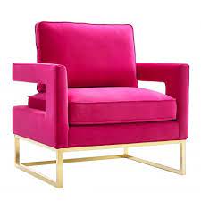modern hot pink fuschia velvet gold legs lounge chair pink velvet chair velvet lounge chair velvet chair