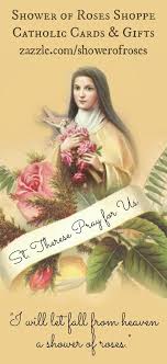 I Will Let Fall From Heaven A Shower Of Roses Catholic Christmas Cards Catholic Art Catholic Christmas