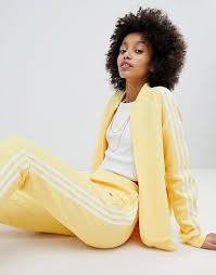 Black And Yellow Adidas Track Pants Yellow Adidas Sst Tracksuit Set In 2020 Yellow Adidas Adidas Tracksuit Women Adidas Tracksuit