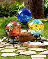 Gazing Ball Glass Globe Orb W Stand Each Unique Lawn Yard Garden Decor 3 Colors Official Paypal Garden Wall Art Glass Garden Gazing Ball