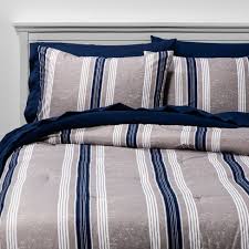 Maybe you would like to learn more about one of these? Bed In A Bag Blue Gray Stripe Printed Microfiber With Navy Sheets Room Essentials Target