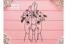 Download Chicken Flower Crown Svg Chicken Svg File Crazy Chicken La 751556 Illustrations Design Bundles