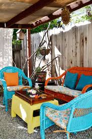 An Easy Patio Update With Vivid Island Inspired Color Patio Decor Easy Patio Colorful Patio Furniture