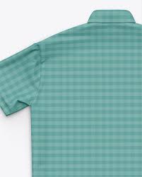 Download Short Sleeve Button Down Dress Shirt Back Top View In Apparel Mockups On Yellow Images Object Mockups