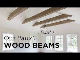 Faux wood beam ideas for vaulted ceilings. Our New Faux Wood Beams Install Youtube