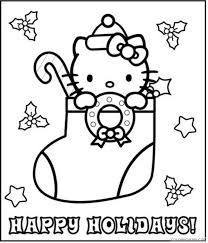 These are perfect holidays ! Hello Kitty Coloring Pages Cartoons Hello Kitty Happy Holidays Printable 2020 3296 Coloring4free Coloring4free Com