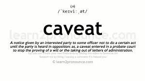 Caveat Pronunciation And Definition Youtube