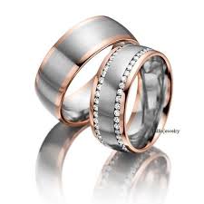 His Hers Mens Womens Matching 10k White And Rose Gold Two Tone Gold Wedding Bands Ri Matching Wedding Rings Wedding Ring Bands Rose Gold Wedding Band Diamond