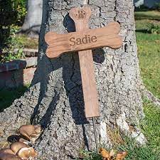 Pointed end for easy ground insertion. Personalized Name Dog Bone Memorial Cross Wood Burial Grave Marker Cades And Birch In 2021 Pet Grave Markers Grave Marker Dog Memorial