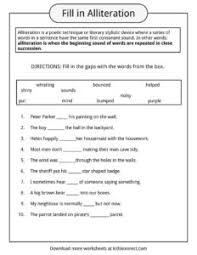 Satzgefüge , alliertation , aufzählung. Alliteration Examples Definition Worksheets Kidskonnect