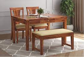Crafted from metal, each piece's frame features straight legs a versatile black finish for understated appeal. 4 Seater Dining Table Set Buy Four Seater Dining Set Online