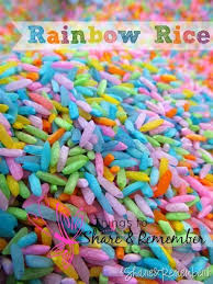 Rainbow Rice Sensory Play Gardening Themed Sensory Bin Rainbow Rice Projects For Kids Crafts