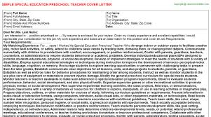 Check spelling or type a new query. Special Education Preschool Teacher Cover Letter