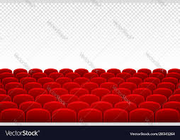 Cinema Seats And Rows In Back View Cinema Seats Vector Image