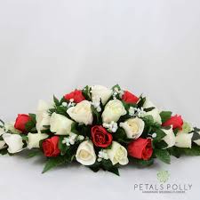 Couldn't you see this bundle of. Red Ivory Rose Top Table Decoration