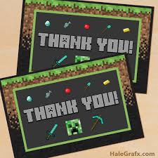 Minecraft crafts minecraft font minecraft party decorations hama beads minecraft cool minecraft minecraft pixel art minecraft skins minecraft buildings perler beads. Free Printable Minecraft Thank You Card