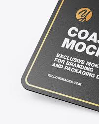 Paper Beverage Coaster Mockup In Stationery Mockups On Yellow Images Object Mockups
