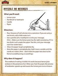 Invisible Ink Messages Science Experiment For Kids Science Experiments Kids Science Experiments Cool Science Experiments