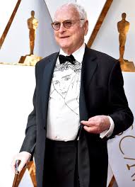 Call Me By Your Name Oscar Awards Call Me By Your Name Screenwriter James Ivory Wears A Shirt With Timothee Chalamet S Face On It To The 2018 Oscars Ivory Shirt Best Dressed Award Call Me