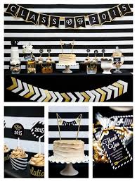 Black And Gold Graduation Decorations Black And Gold Graduation Party Pretty My Party Party Ideas Gold Graduation Party College Graduation Parties Graduation Party