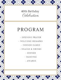 These birthday programs can include the birthday itinerary, the venue and timings of the party and other events. Online Stylish Birthday Diner Program Template Fotor Design Maker