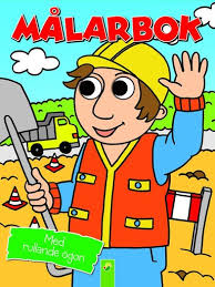 Målarbok byggmästare med rullande ögon