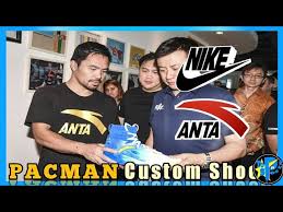 Manny pacquiao is a philippines boxer, who won the world boxing champion gold belt at eight different levels. Manny Pacquiao Customized Boxing Shoes Anta And Nike Brands Youtube