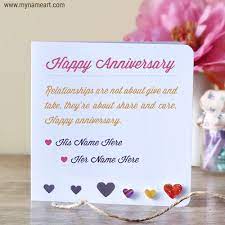 Give your design a finishing touch with illustrations and icons that complement your card's theme. Anniversary Wishes For Couples Name Edit Online