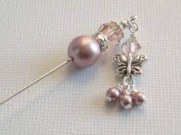 Pink Crystal And Pearl Hijab Pin Hat Pin Stick Pin Scrapbooking Swarovski Crystal Beads Hat Pins Pearls
