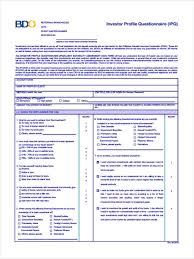 Free 7 Sample Investor Questionnaire Forms In Ms Word Pdf