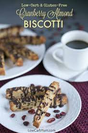 Cranberry almond biscotti is an excellent holiday treat! Cranberry Almond Biscotti Cookies Gluten Free Low Carb Yum
