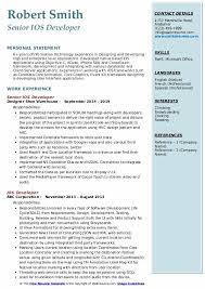 Create and download your professional resume in less than 5 minutes. Ios Developer Resume Samples Qwikresume