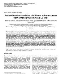Exxonmobil exploration and production (m) inc. Antioxidant Characteristics Of Different Solvent Extracts From Almond