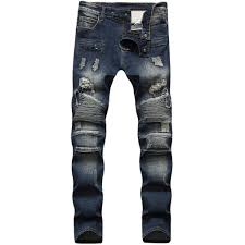 Amazon.com: Woovitpl Fashion Hip Hop Patch Men Retro Jeans Knee Rap Hole  Zipped Biker Jeans Men Loose Slim Destroyed Torn Ripped Denim Man Jeans :  ...