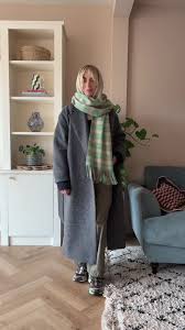 Get Ready with Holly Styles: Lambswool Oversized Scarf in Mint Gingham &  Oatmeal Hood