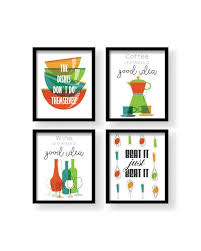 Modern Colorful Kitchen Prints Set Kitchen Decor Kitchen Etsy Kitchen Prints Kitchen Wall Art Kitchen Colors