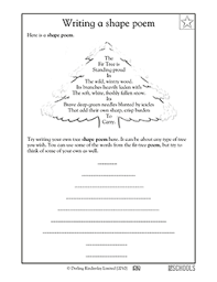 This Poem 39 S In The Shape Of A Tree In This Reading Worksheet Your Child Will Read A Poem About A Fir Tree And Shape Poems Writing Poems Poetry Worksheets