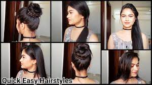 Everyday Quick Easy Hairstyles Indian Hairstyles For Medium Long Hair For School College Work Youtube