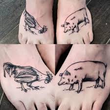 Tattoo hogs in a confined area, such as an alley. Pig And Rooster Tattoo By Jordan Rowsell Ink N Chill Grand Falls Windsor Newfoundland Tattoos