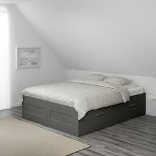 You can select a complete set for your guest room, that will allow visitors to store items from their overnight bag, and check their outfit in the morning. Brimnes Bed Frame With Storage Gray Luroy Full Ikea