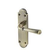 What are your thoughts on antique brass hardware? Colours Leba Antique Brass Effect Steel Straight Bathroom Door Handle L 116mm Pair Diy At B Q