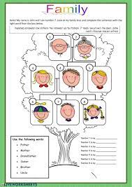 I live with my mum, my dad and my big sister. Family Tree Online Activity