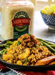 Chorizo And Plantain Risotto Recipe Risotto Recipes Easy Recipes With Kidney Beans Risotto Recipes