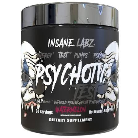 Mua Insane Labz Psychotic Test, High Stim Testosterone Energy and Pump Boosting Pre-Workout Powder with DMAE Bitartrate, D Aspartic Acid, Creatine HCL and Glycerol Monostearate, 30 Servings (Watermelon) trên Amazon Mỹ chính