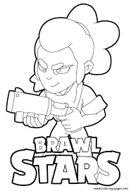 Standard printable step by step. Shelly Brawl Stars Coloring Pages Printable