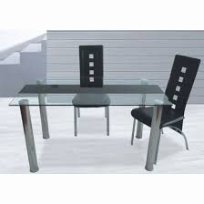 Iris Black And Clear Glass Dining Table With 4 Black Chairs Dining Table Glass Dining Table Glass Dining Set