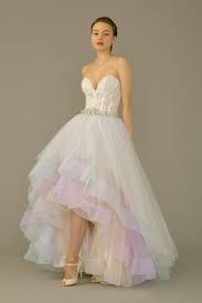 Iridescent Wedding Dress Pastel Wedding Dresses Wedding Dresses High Low Rainbow Wedding Dress