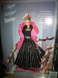 Happy Holidays 1998 Barbie Doll Mattel Black Pink Dress Special Edition Nib Barbie Dolls Black And Pink Dress Happy Holidays